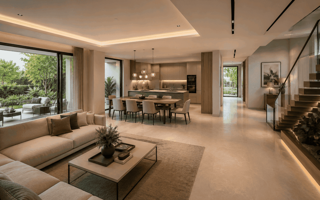 Luxury home showcasing open spatial planning, seamless circulation, natural light, and thoughtful residential architecture designed for modern living.